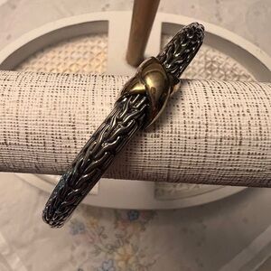Silver Hinged Braided Bracelet